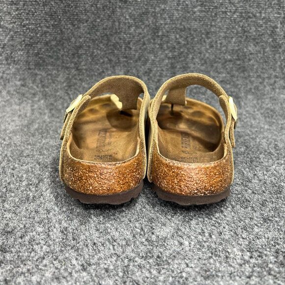 Birkenstock Gizeh Sandals Women's Size 7 Tan Leather Toe Post Comfort Flip Flops - Picture 5 of 12